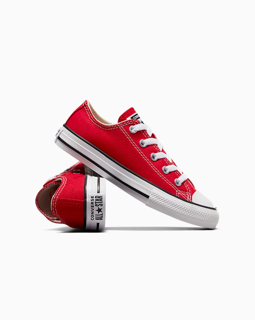 Tenis Converse Chuck Taylor All Star Classicos Cano Baixo Menino Vermelhas | PT M073T5P